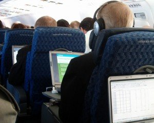 laptop on plane